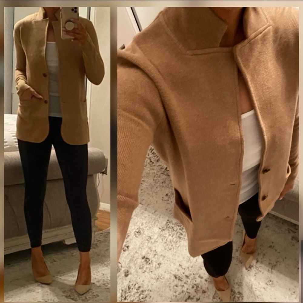 J. Crew Sweater Knit Blazer- Camel - M